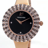 Buy Shop Swarovski Crystal Rose Black Dial Rose Gold Steel Strap Watch for Women - 5484050 USA Online