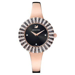 Buy Shop Swarovski Crystal Rose Black Dial Rose Gold Steel Strap Watch for Women - 5484050 USA Online