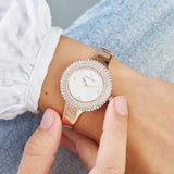 Buy Shop Swarovski Crystal Rose Silver Dial Rose Gold Steel Strap Watch for Women - 5484073 USA Online