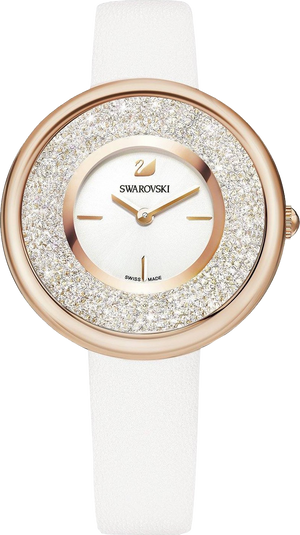 Swarovski Crystalline Pure White Dial White Leather Strap Watch for Women - 5376083