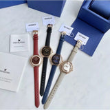 Buy Shop Swarovski Crystalline Aura Black Dial Black Leather Strap Watch for Women - 5558634 USA Online