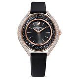 Buy Shop Swarovski Crystalline Aura Black Dial Black Leather Strap Watch for Women - 5558634 USA Online
