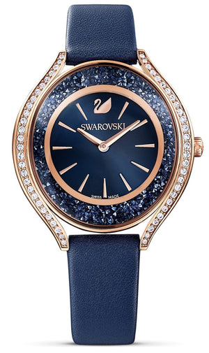 Buy Shop Swarovski Crystalline Aura Blue Dial Blue Leather Strap Watch for Women - 5519447 USA Online