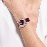 Buy Shop Swarovski Crystalline Aura Red Dial Red Leather Strap Watch for Women - 5558637 USA Online