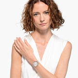 Buy Shop Swarovski Crystalline Aura Silver Dial Beige Leather Strap Watch for Women - 5519450 USA Online