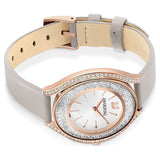Buy Shop Swarovski Crystalline Aura Silver Dial Beige Leather Strap Watch for Women - 5519450 USA Online