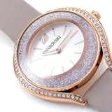 Buy Shop Swarovski Crystalline Aura Silver Dial Beige Leather Strap Watch for Women - 5519450 USA Online