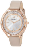 Buy Shop Swarovski Crystalline Aura Silver Dial Beige Leather Strap Watch for Women - 5519450 USA Online