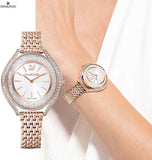 Buy Shop Swarovski Crystalline Aura Silver Dial Rose Gold Steel Strap Watch for Women - 5519459 USA Online