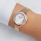 Buy Shop Swarovski Crystalline Aura Silver Dial Rose Gold Steel Strap Watch for Women - 5519459 USA Online