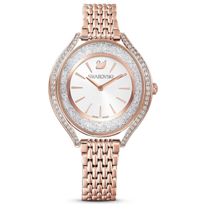Buy Shop Swarovski Crystalline Aura Silver Dial Rose Gold Steel Strap Watch for Women - 5519459 USA Online