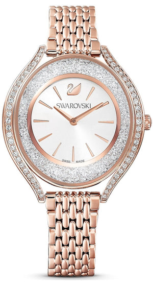 Buy Shop Swarovski Crystalline Aura Silver Dial Rose Gold Steel Strap Watch for Women - 5519459 USA Online