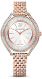 Buy Shop Swarovski Crystalline Aura Silver Dial Rose Gold Steel Strap Watch for Women - 5519459 USA Online
