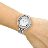 Buy Shop Swarovski Crystalline Aura Silver Dial Silver Steel Strap Watch for Women - 5519462 USA Online