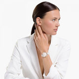 Buy Shop Swarovski Crystalline Aura Silver Dial White Leather Strap Watch for Women - 5519453 USA Online