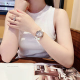 Buy Shop Swarovski Crystalline Aura Silver Dial White Leather Strap Watch for Women - 5519453 USA Online