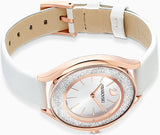 Buy Shop Swarovski Crystalline Aura Silver Dial White Leather Strap Watch for Women - 5519453 USA Online
