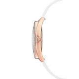 Buy Shop Swarovski Crystalline Aura Silver Dial White Leather Strap Watch for Women - 5519453 USA Online
