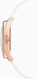 Buy Shop Swarovski Crystalline Aura Silver Dial White Leather Strap Watch for Women - 5519453 USA Online