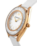 Buy Shop Swarovski Crystalline Aura Silver Dial White Leather Strap Watch for Women - 5519453 USA Online