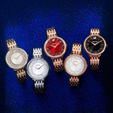 Buy Shop Swarovski Crystalline Chic Red Dial Rose Gold Steel Strap Watch for Women - 5547608 USA Online