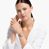 Buy Shop Swarovski Crystalline Glam Silver Dial Grey Leather Strap Watch for Women - 5452455 USA Online