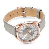 Buy Shop Swarovski Crystalline Glam Silver Dial Grey Leather Strap Watch for Women - 5452455 USA Online