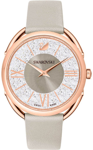 Buy Shop Swarovski Crystalline Glam Silver Dial Grey Leather Strap Watch for Women - 5452455 USA Online