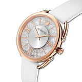 Buy Shop Swarovski Crystalline Glam Silver Dial White Leather Strap Watch for Women - 5452459 USA Online