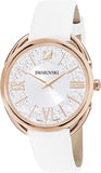 Buy Shop Swarovski Crystalline Glam Silver Dial White Leather Strap Watch for Women - 5452459 USA Online