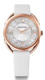 Buy Shop Swarovski Crystalline Glam Silver Dial White Leather Strap Watch for Women - 5452459 USA Online