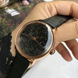 Buy Shop Swarovski Crystalline Hours Black Dial Black Leather Strap Watch for Women - 5295377 USA Online