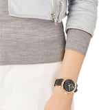 Buy Shop Swarovski Crystalline Hours Black Dial Black Leather Strap Watch for Women - 5295377 USA Online