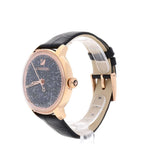 Buy Shop Swarovski Crystalline Hours Black Dial Black Leather Strap Watch for Women - 5295377 USA Online