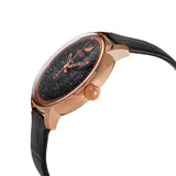 Buy Shop Swarovski Crystalline Hours Black Dial Black Leather Strap Watch for Women - 5295377 USA Online