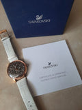 Buy Shop Swarovski Crystalline Hours Quartz Grey Dial Black Leather Strap Watch for Women - 5344635 USA Online