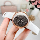 Buy Shop Swarovski Crystalline Hours Quartz Grey Dial Black Leather Strap Watch for Women - 5344635 USA Online
