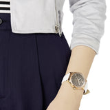 Buy Shop Swarovski Crystalline Hours Quartz Grey Dial Black Leather Strap Watch for Women - 5344635 USA Online