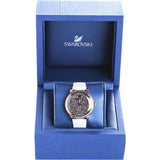 Buy Shop Swarovski Crystalline Hours Quartz Grey Dial Black Leather Strap Watch for Women - 5344635 USA Online