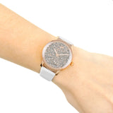 Buy Shop Swarovski Crystalline Hours Quartz Grey Dial Black Leather Strap Watch for Women - 5344635 USA Online