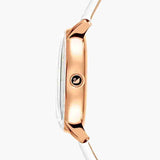 Buy Shop Swarovski Crystalline Hours Quartz Grey Dial Black Leather Strap Watch for Women - 5344635 USA Online