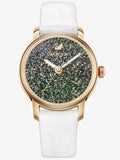 Buy Shop Swarovski Crystalline Hours Quartz Grey Dial Black Leather Strap Watch for Women - 5344635 USA Online