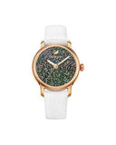 Buy Shop Swarovski Crystalline Hours Quartz Grey Dial Black Leather Strap Watch for Women - 5344635 USA Online