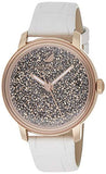 Buy Shop Swarovski Crystalline Hours Quartz Grey Dial Black Leather Strap Watch for Women - 5344635 USA Online