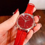 Buy Shop Swarovski Crystalline Hours Red Crystal Dial Red Leather Strap Watch for Women - 5295380 USA Online