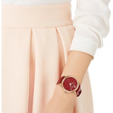 Buy Shop Swarovski Crystalline Hours Red Crystal Dial Red Leather Strap Watch for Women - 5295380 USA Online