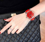 Buy Shop Swarovski Crystalline Hours Red Crystal Dial Red Leather Strap Watch for Women - 5295380 USA Online