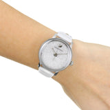 Buy Shop Swarovski Crystalline Hours Silver Dial White Leather Strap Watch for Women - 5295383 USA Online