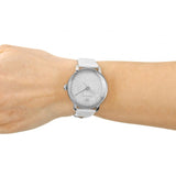 Buy Shop Swarovski Crystalline Hours Silver Dial White Leather Strap Watch for Women - 5295383 USA Online
