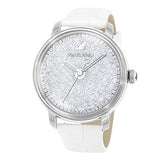 Buy Shop Swarovski Crystalline Hours Silver Dial White Leather Strap Watch for Women - 5295383 USA Online